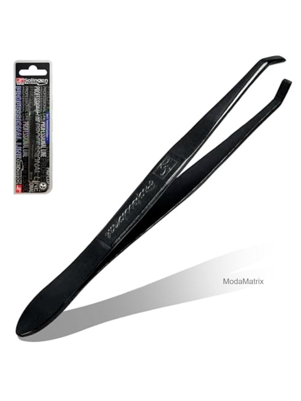 Solingen Stainless Steel Eyebrow & Facial Hair Tweezers Slant Tip Hand-Filed